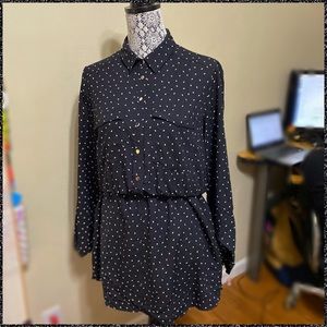 Express Dress Black with White, Size Large